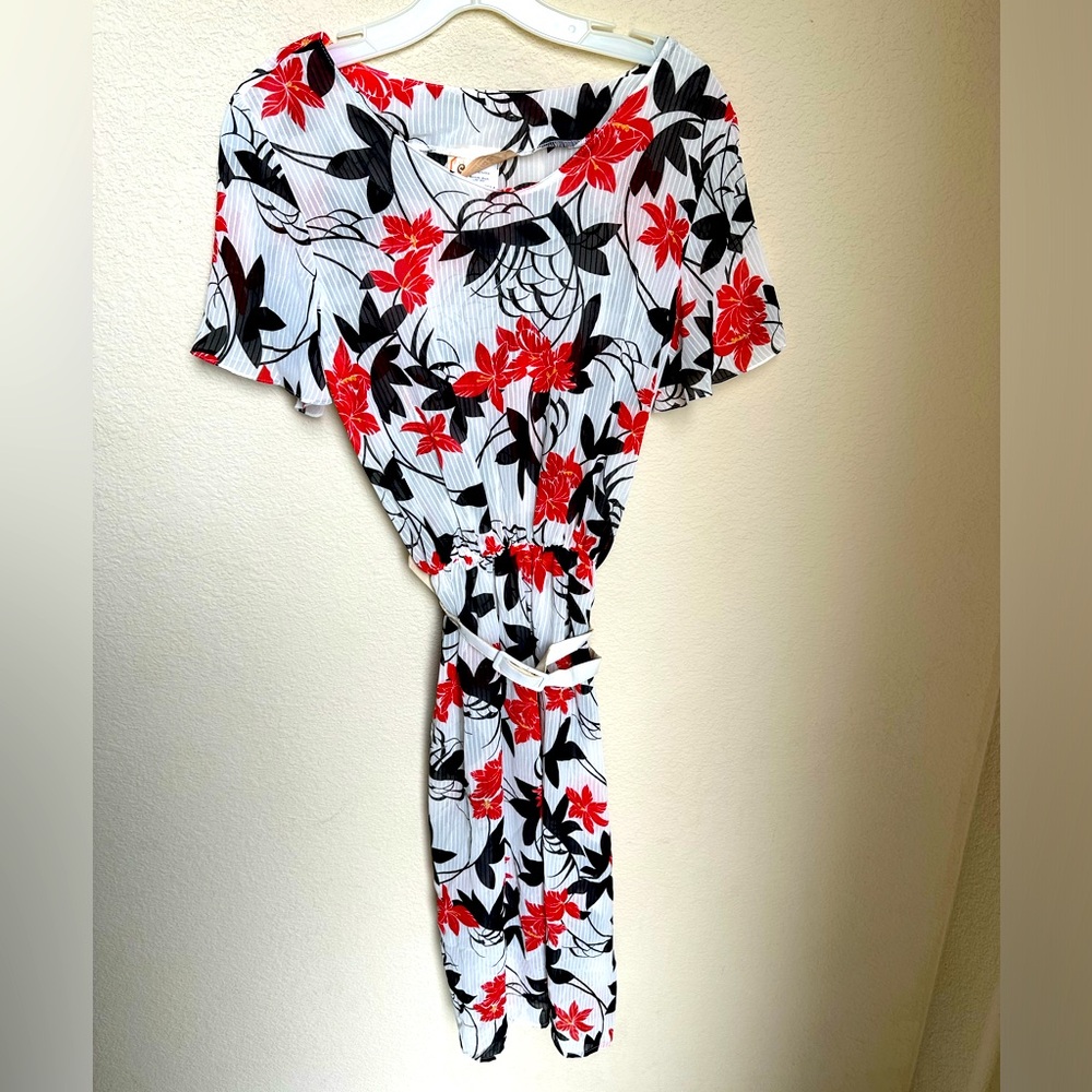 Vintage Cynthia’s Inc. New York Paris Floral 80s 90s Made USA - Size Large